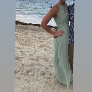 Bridesmaid Seafoam Green Bill Levkoff Dress